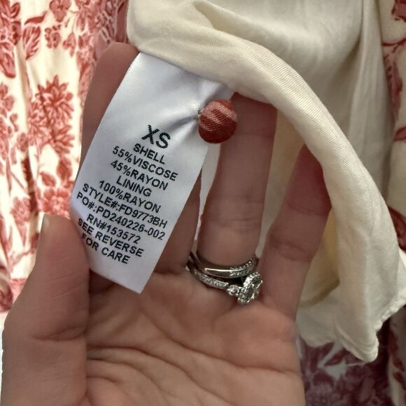 Bohme Tiered Button Midi Dress XS Boho Prairie Short Sleeve Cottagecore Feminine - Picture 15 of 16